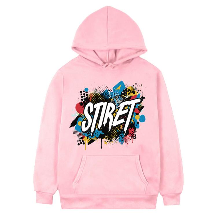 Alphabet Printed Fleece Hooded Sweatshirt Print On Your Demand, XS, S