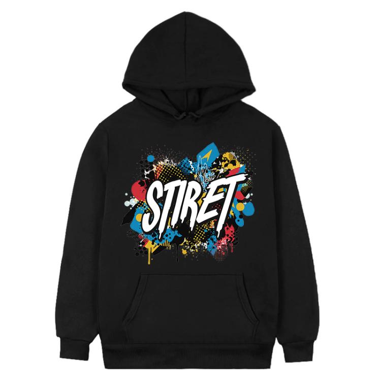 Alphabet Printed Fleece Hooded Sweatshirt Print On Your Demand, XS, S