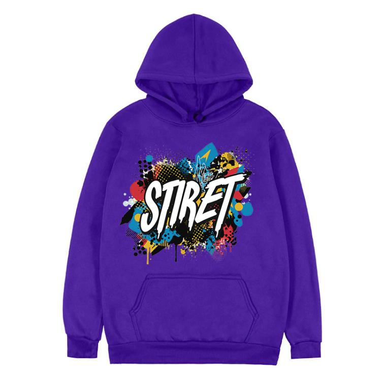 Alphabet Printed Fleece Hooded Sweatshirt Print On Your Demand, XS, S