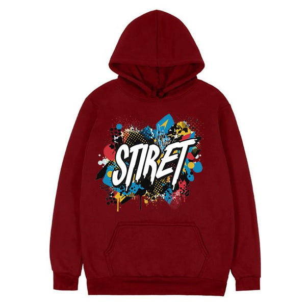 Alphabet Printed Fleece Hooded Sweatshirt Print On Your Demand, M, L