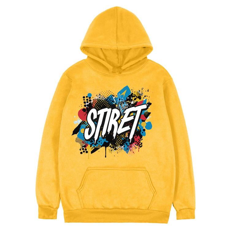 Alphabet Printed Fleece Hooded Sweatshirt Print On Your Demand, XL, XXL