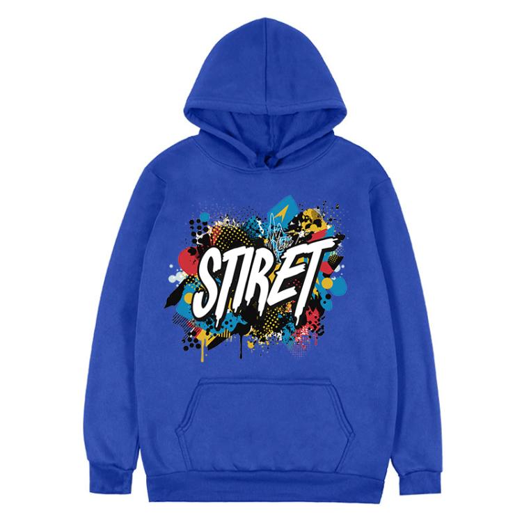 Alphabet Printed Fleece Hooded Sweatshirt Print On Your Demand, XL, XXL