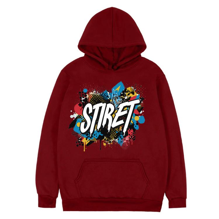 Alphabet Printed Fleece Hooded Sweatshirt Print On Your Demand, XXXL