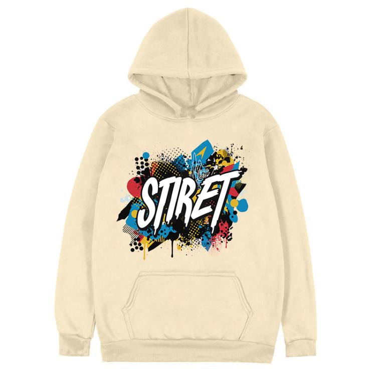 Alphabet Printed Fleece Hooded Sweatshirt Print On Your Demand, XXXL