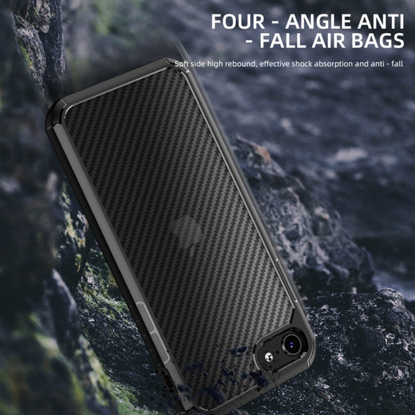 iPAKY Pioneer Series Carbon Fiber Texture Shockproof TPU + PC Case, For iPhone 8 Plus / 7 Plus, For iPhone 11 Pro, For iPhone 11 Pro Max, For iPhone 12 / 12 Pro, For iPhone 12 Pro Max