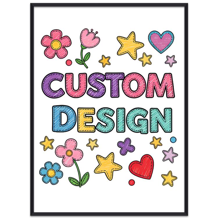 Child Drawing Decorative Painting with PS Frame Print On Your Demand, 15x20cm, 20x20cm, 30x30cm, 40x40cm, 50x50cm, 60x60cm, 70x70cm, 80x80cm, 90x90cm