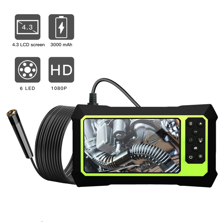 8mm 1080P IP68 Waterproof 4.3 inch Screen Single Camera Digital Endoscope, 7m, 5m, 2m