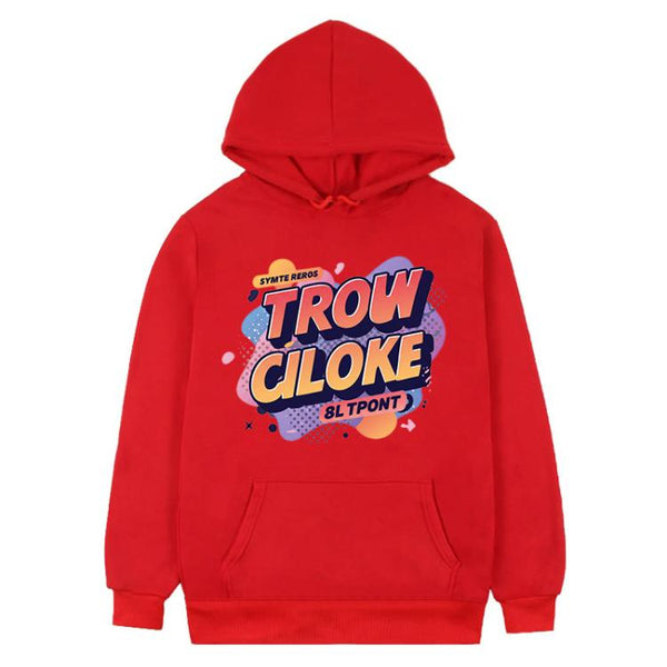 Orange Alphabet Printed Fleece Hooded Sweatshirt Print On Your Demand, XS, S, M, L, XL, XXL, XXXL