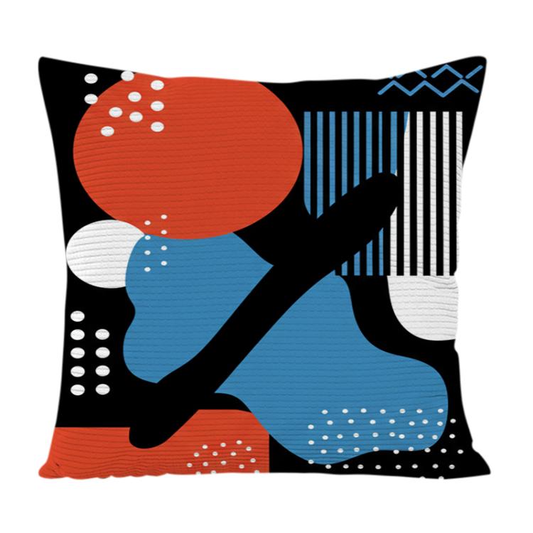 Abstract Doodle Printed Sofa Pillow Case No Core Print On Your Demand, 35x35cm, 40x40cm, 45x45cm