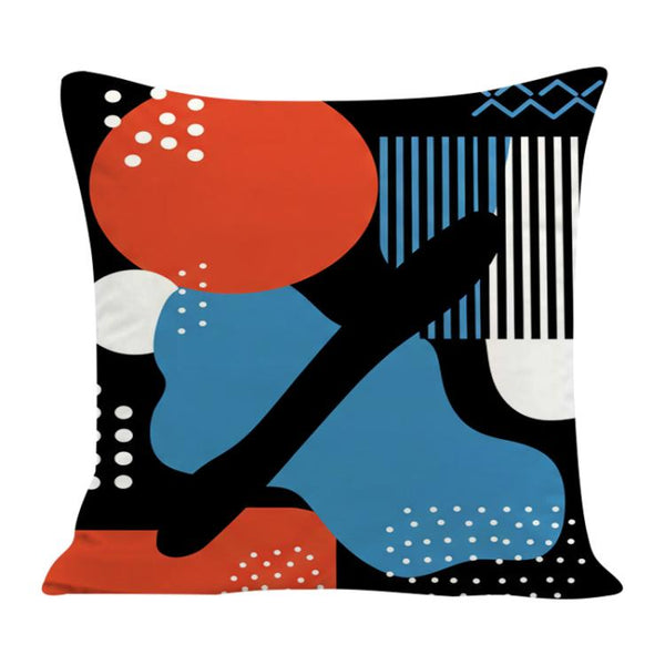 Abstract Doodle Printed Sofa Pillow Case No Core Print On Your Demand, 50x50cm, 60x60cm
