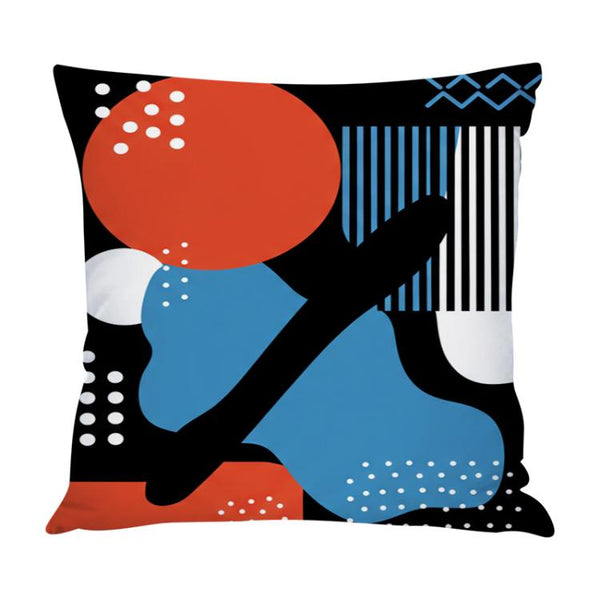 Abstract Doodle Printed Sofa Pillow Case No Core Print On Your Demand, 50x50cm, 60x60cm