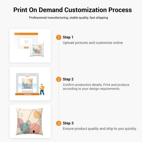 Abstract Doodle Printed Sofa Pillow Case No Core Print On Your Demand, 50x50cm, 60x60cm