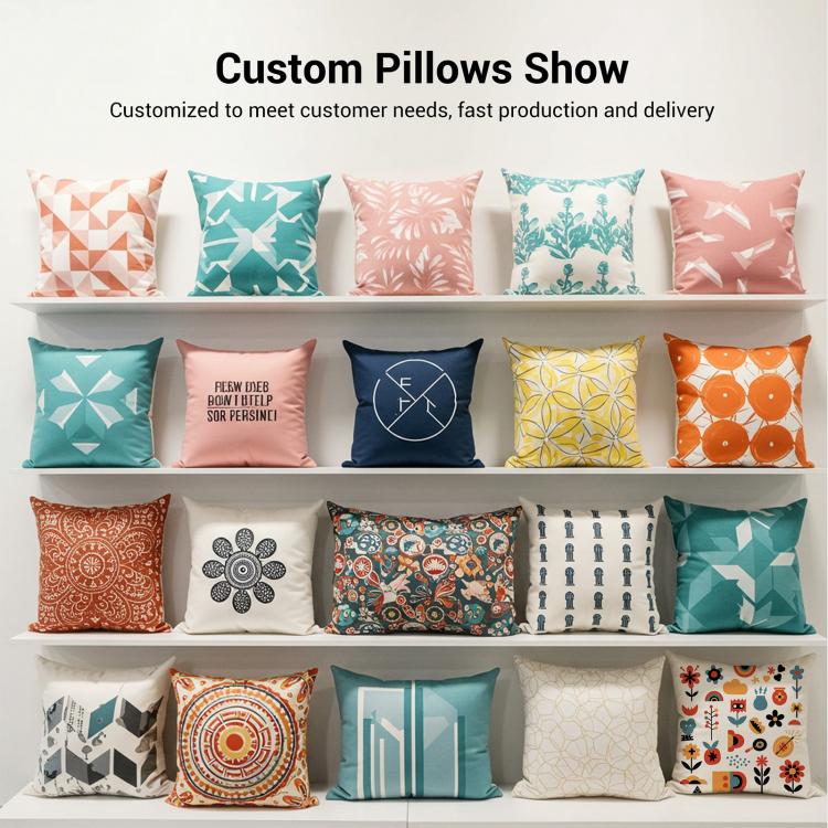 Abstract Doodle Printed Sofa Pillow Case No Core Print On Your Demand, 35x35cm, 40x40cm, 45x45cm