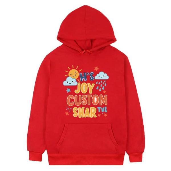 JOY CUSTOM Printed Fleece Hooded Sweatshirt Print On Your Demand
