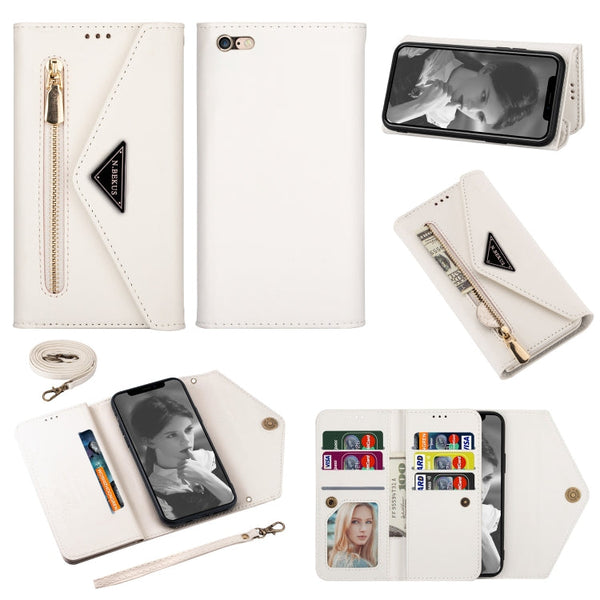 Skin Feel Zipper Horizontal Flip Leather Case with Holder & Card Slots & Photo Frame & Lanyard & Long Rope, For iPhone 6, For iPhone 6 Plus, For iPhone 7 / 8 / SE (2020), For iPhone 7 Plus / 8 Plus