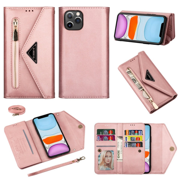 Skin Feel Zipper Horizontal Flip Leather Case with Holder & Card Slots & Photo Frame & Lanyard & Long Rope, For iPhone 11, For iPhone 11 Pro, For iPhone 11 Pro Max, For iPhone XS / X