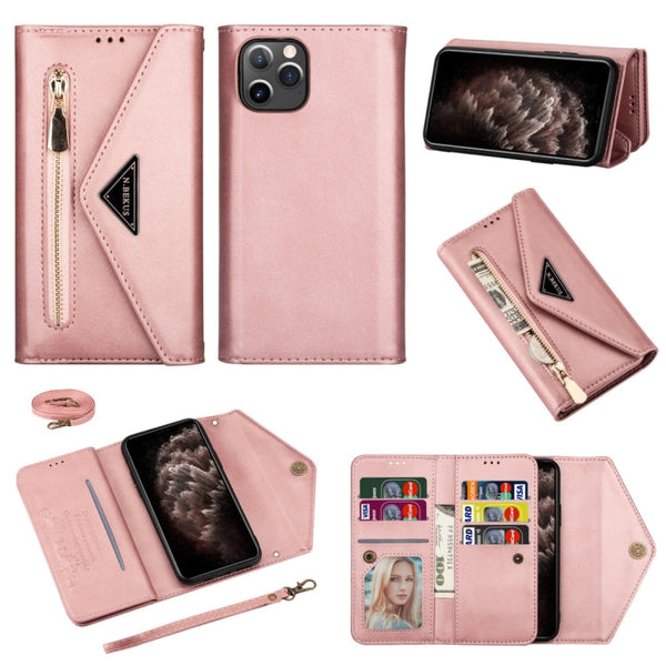 Skin Feel Zipper Horizontal Flip Leather Case with Holder & Card Slots & Photo Frame & Lanyard & Long Rope, For iPhone 11, For iPhone 11 Pro, For iPhone 11 Pro Max, For iPhone XS / X