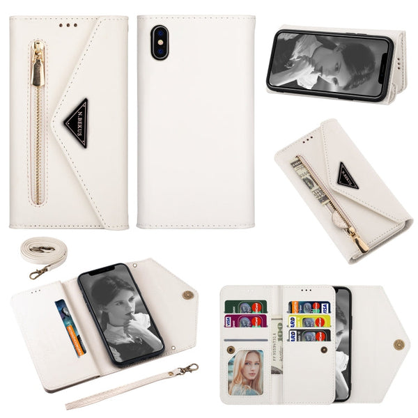 Skin Feel Zipper Horizontal Flip Leather Case with Holder & Card Slots & Photo Frame & Lanyard & Long Rope, For iPhone 11, For iPhone 11 Pro, For iPhone 11 Pro Max, For iPhone XS / X