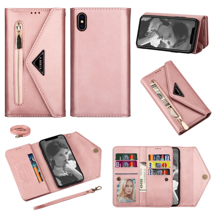 Skin Feel Zipper Horizontal Flip Leather Case with Holder & Card Slots & Photo Frame & Lanyard & Long Rope, For iPhone 11, For iPhone 11 Pro, For iPhone 11 Pro Max, For iPhone XS / X