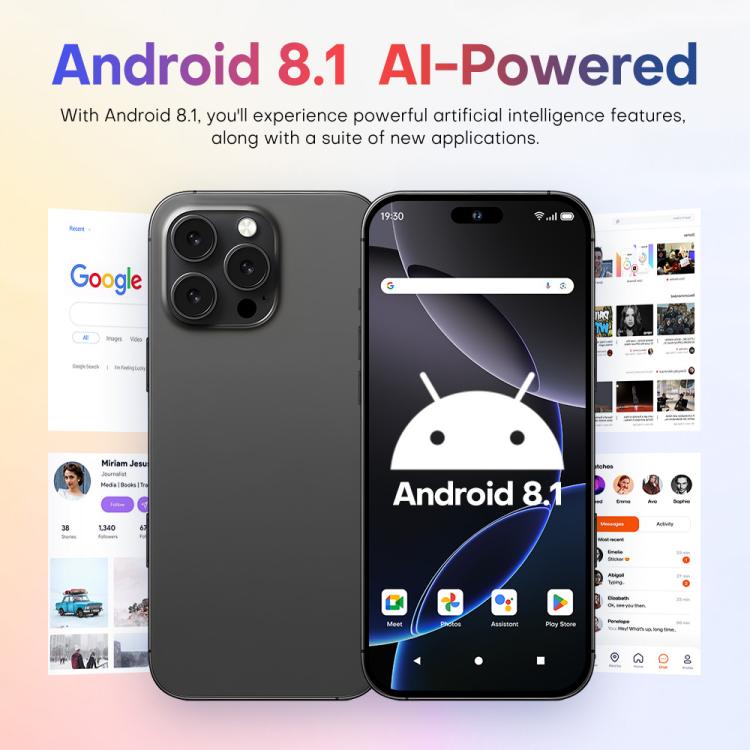 A88 / i16 Pro Max, 2GB+16GB, 6.6 inch Android 8.1 MTK6580A Quad Core, OTG, Network: 3G, Dual SIM, EU Plug, US Plug, UK Plug, AU Plug