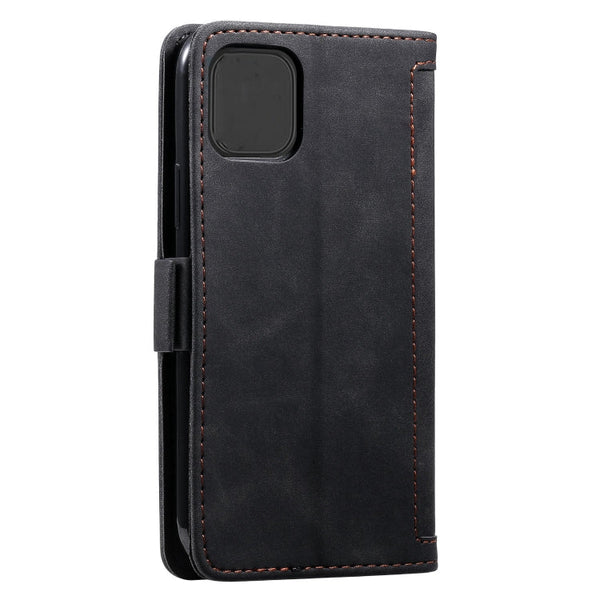 Retro Splicing Horizontal Flip Leather Case with Card Slots & Holder & Wallet, For iPhone 12 Pro Max
