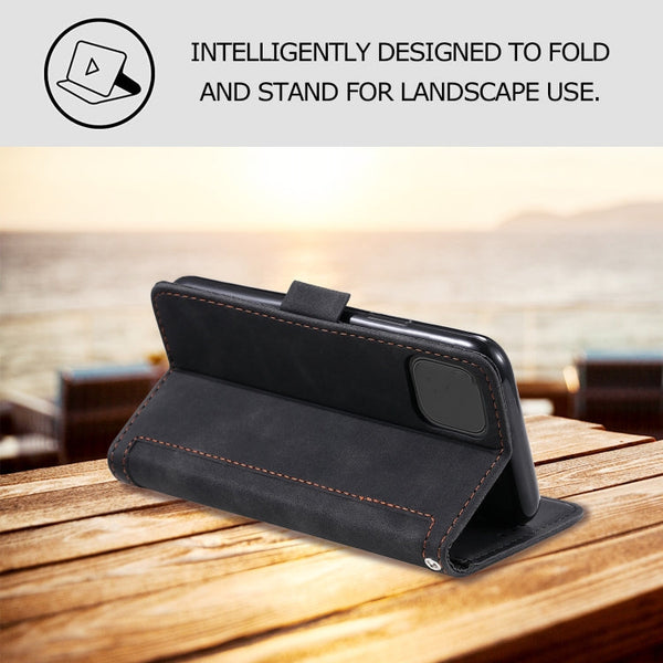 Retro Splicing Horizontal Flip Leather Case with Card Slots & Holder & Wallet, For iPhone 12 Pro Max