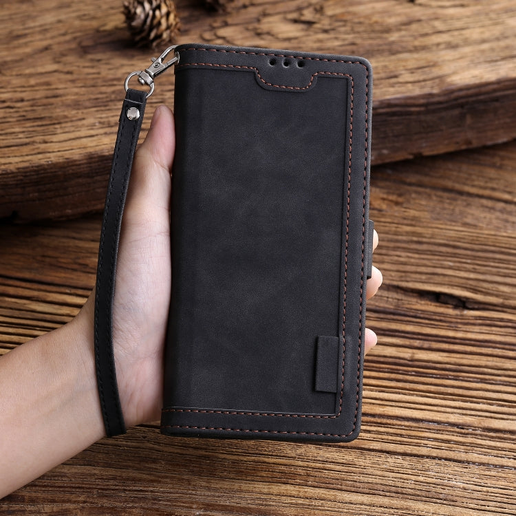 Retro Splicing Horizontal Flip Leather Case with Card Slots & Holder & Wallet, For iPhone 12 Pro Max