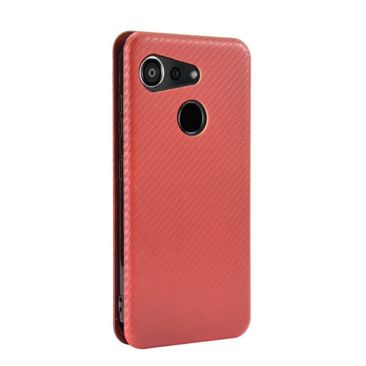 Carbon Fiber Texture Magnetic Horizontal Flip TPU + PC + PU Leather Case with Card Slot, For Kyocera Android One S6, For Kyocera Gratina KYV48, For Ulefone Note 9P, For Sharp Aquos Zero 5G Basic