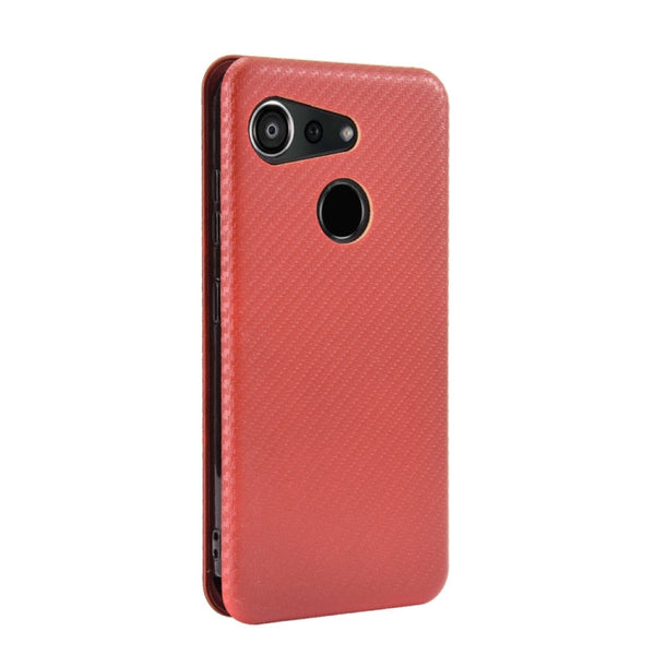 Carbon Fiber Texture Magnetic Horizontal Flip TPU + PC + PU Leather Case with Card Slot, For Kyocera Android One S6, For Kyocera Gratina KYV48, For Ulefone Note 9P, For Sharp Aquos Zero 5G Basic