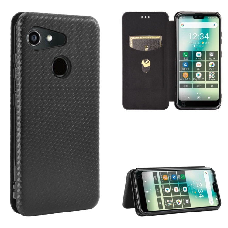 Carbon Fiber Texture Magnetic Horizontal Flip TPU + PC + PU Leather Case with Card Slot, For Kyocera Android One S6, For Kyocera Gratina KYV48, For Ulefone Note 9P, For Sharp Aquos Zero 5G Basic