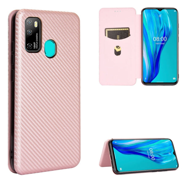 Carbon Fiber Texture Magnetic Horizontal Flip TPU + PC + PU Leather Case with Card Slot, For Kyocera Android One S6, For Kyocera Gratina KYV48, For Ulefone Note 9P, For Sharp Aquos Zero 5G Basic