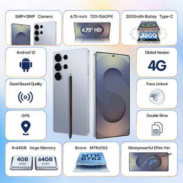 S25 Ultra / Q25, 4GB+64GB, 6.75 inch Android 12 MTK6762 Octa Core, Network: 4G, Dual SIM, with Stylus Pen, EU Plug, US Plug, UK Plug, AU Plug