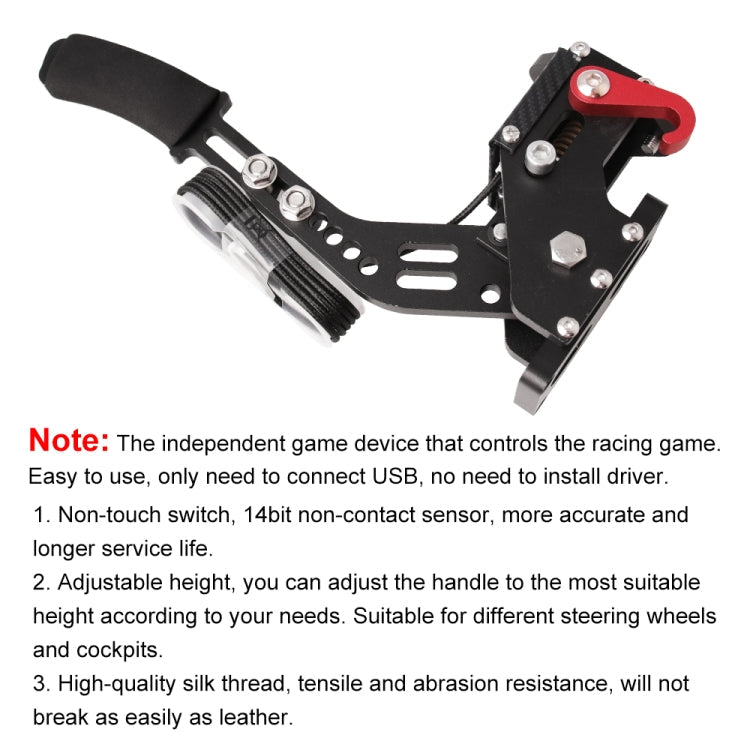 Car Universal USB Horizontal Drift Rally Racing Handbrake Lever Professional Gaming Peripherals for Racing Games G25/27/29 T500, HB031-BK