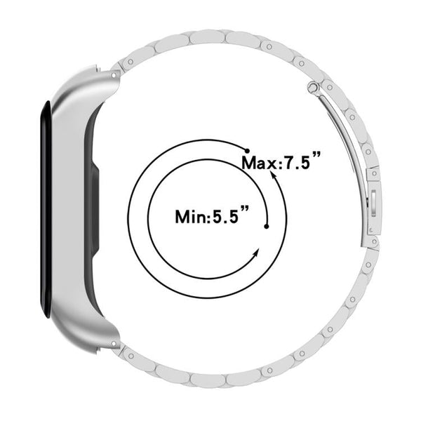 xDfind Metal Frame Integrated Three-beads Steel Watch Band