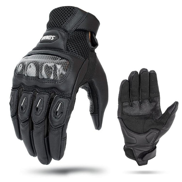 SOMAN  MG21 Motorcycle Sheepskin Carbon Fiber Gloves Off-road Riding Anti-slip Gloves