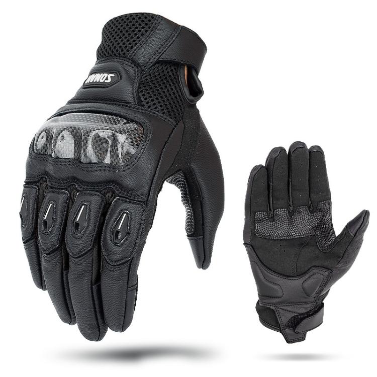 SOMAN  MG21 Motorcycle Sheepskin Carbon Fiber Gloves Off-road Riding Anti-slip Gloves
