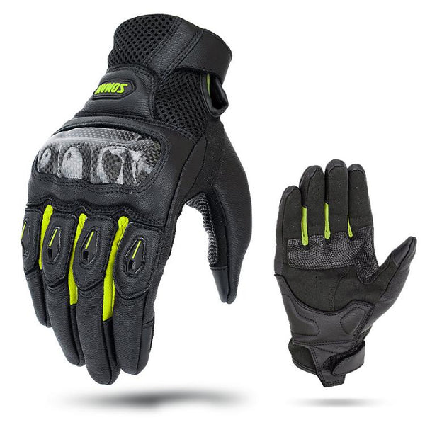 SOMAN  MG21 Motorcycle Sheepskin Carbon Fiber Gloves Off-road Riding Anti-slip Gloves