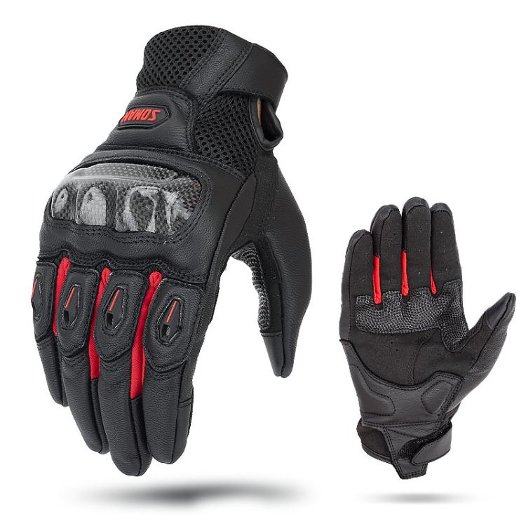 SOMAN  MG21 Motorcycle Sheepskin Carbon Fiber Gloves Off-road Riding Anti-slip Gloves