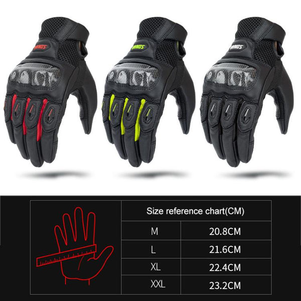 SOMAN  MG21 Motorcycle Sheepskin Carbon Fiber Gloves Off-road Riding Anti-slip Gloves