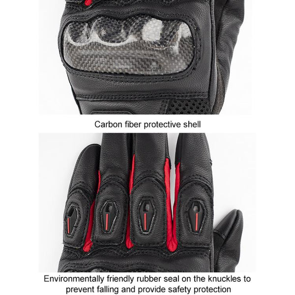 SOMAN  MG21 Motorcycle Sheepskin Carbon Fiber Gloves Off-road Riding Anti-slip Gloves