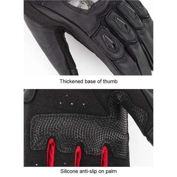 SOMAN  MG21 Motorcycle Sheepskin Carbon Fiber Gloves Off-road Riding Anti-slip Gloves