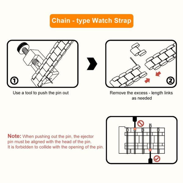xDfind Three Beads Stainless Steel Watch Band