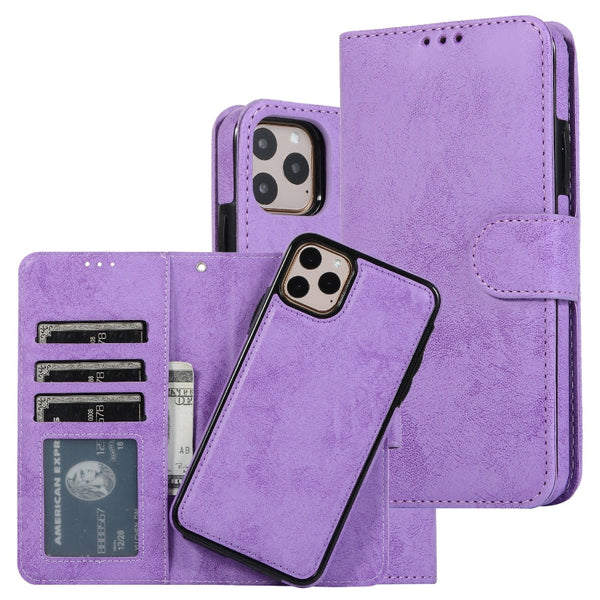 KLT888-2 Retro 2 in 1 Detachable Magnetic Horizontal Flip TPU + PU Leather Case with Holder & Card Slots & Photo Frame & Wallet, For iPhone 11, For iPhone 11 Pro, For iPhone 11 Pro Max, For iPhone 6
