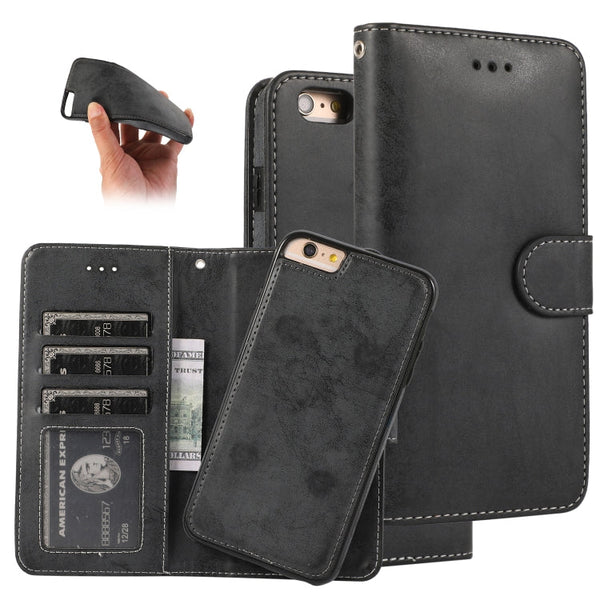 KLT888-2 Retro 2 in 1 Detachable Magnetic Horizontal Flip TPU + PU Leather Case with Holder & Card Slots & Photo Frame & Wallet, For iPhone 11, For iPhone 11 Pro, For iPhone 11 Pro Max, For iPhone 6