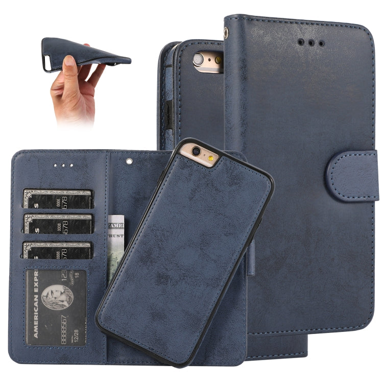 KLT888-2 Retro 2 in 1 Detachable Magnetic Horizontal Flip TPU + PU Leather Case with Holder & Card Slots & Photo Frame & Wallet, For iPhone 6 Plus, For iPhone SE 2022 / SE 2020 / 8 / 7, For iPhone 8 Plus / 7 Plus, For iPhone XS / X