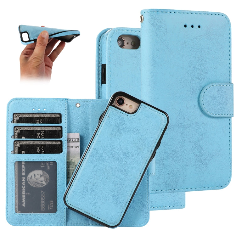 KLT888-2 Retro 2 in 1 Detachable Magnetic Horizontal Flip TPU + PU Leather Case with Holder & Card Slots & Photo Frame & Wallet, For iPhone 6 Plus, For iPhone SE 2022 / SE 2020 / 8 / 7, For iPhone 8 Plus / 7 Plus, For iPhone XS / X