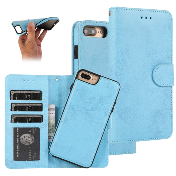 KLT888-2 Retro 2 in 1 Detachable Magnetic Horizontal Flip TPU + PU Leather Case with Holder & Card Slots & Photo Frame & Wallet, For iPhone 6 Plus, For iPhone SE 2022 / SE 2020 / 8 / 7, For iPhone 8 Plus / 7 Plus, For iPhone XS / X