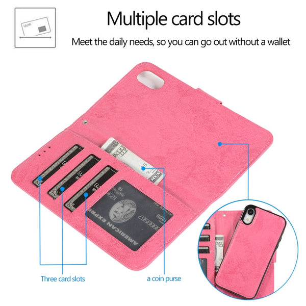 KLT888-2 Retro 2 in 1 Detachable Magnetic Horizontal Flip TPU + PU Leather Case with Holder & Card Slots & Photo Frame & Wallet, For iPhone XR, For iPhone XS Max, For iPhone 12 mini, For iPhone 12 / 12 Pro