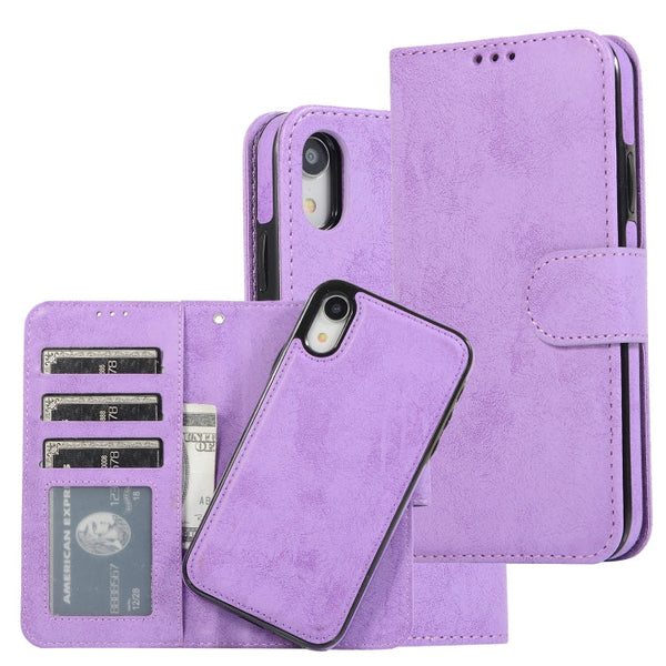 KLT888-2 Retro 2 in 1 Detachable Magnetic Horizontal Flip TPU + PU Leather Case with Holder & Card Slots & Photo Frame & Wallet, For iPhone XR, For iPhone XS Max, For iPhone 12 mini, For iPhone 12 / 12 Pro