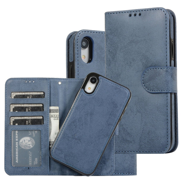 KLT888-2 Retro 2 in 1 Detachable Magnetic Horizontal Flip TPU + PU Leather Case with Holder & Card Slots & Photo Frame & Wallet, For iPhone XR, For iPhone XS Max, For iPhone 12 mini, For iPhone 12 / 12 Pro